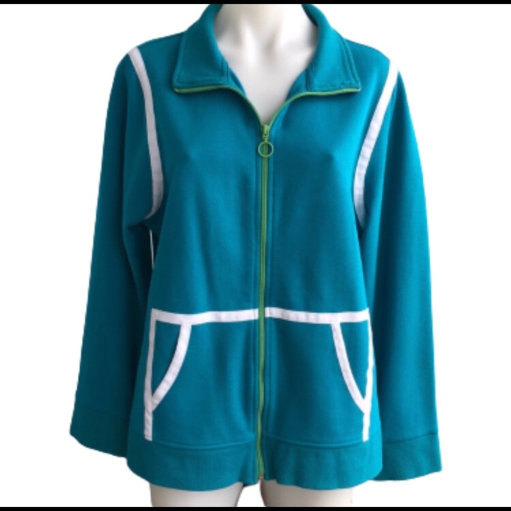 V SPORT BY VENEZIA ZIP FRONT SWEATSHIRT•sz 14